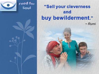 Rumi quotes at Feed for Soul: Sell your cleverness and buy bewilderment.